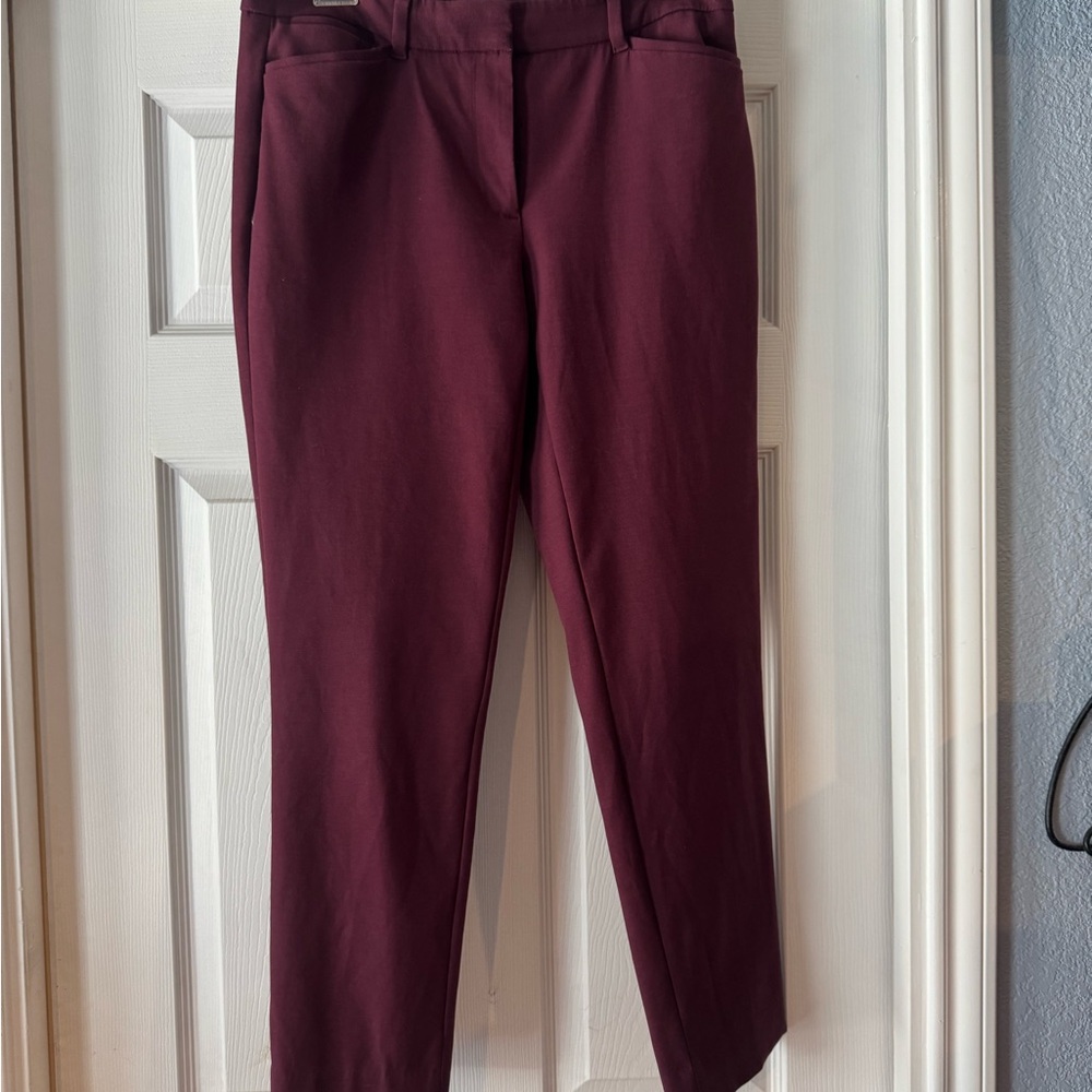 Chic Burgundy Slim Ankle Pants